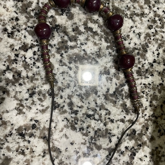 Antique Art Deco Old Brass Ornate Bohemian Boho Statement Necklace - Picture 8 of 8